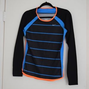 Nike DRI-FIT Run Neon Striped Black Long Sleeve
